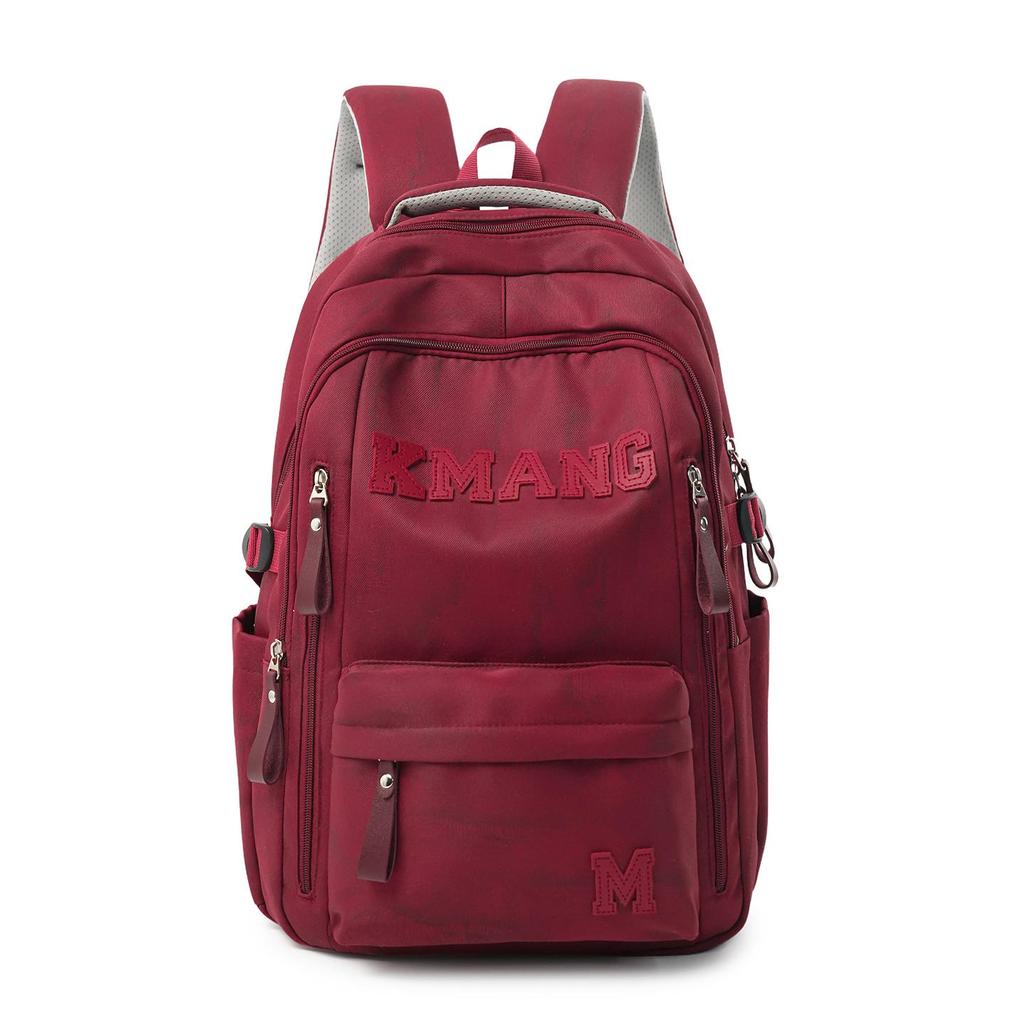 Minimalist Backpack for Women Men Letter Accent Multiple Pockets Adjustable Strap Large Capacity Casual Daily Bag for Commute Travel School No Pendant