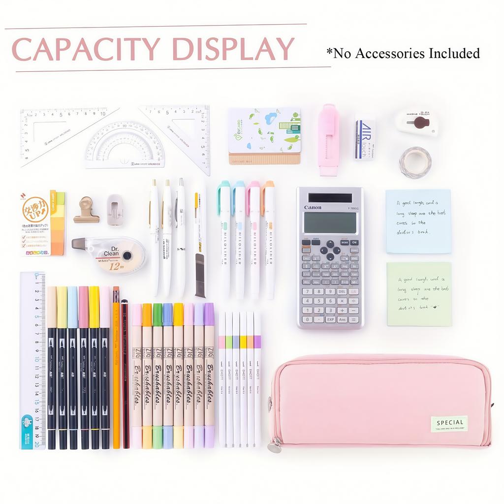 New Extra Large Capacity Portable Pencil Case, Simple Aesthetics Lightweight and Durable, Ideal for Students and Offices