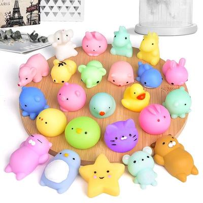 50PCS Squishies Kawaii Animal Pattern Stress Relief Ball Luminous Mini Squishy Toys Squeeze Toy for Kids Birthday Gifts