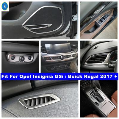 Stal Nierdzewna Pokrywa Panelu Sterowania Drzwi Samochodu Głośnik / Przycisk Podnoszenia Szyby / Światła Wykończenie Dla Opel ignia GSi / Buick Regal 2017 -