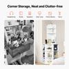 64" Corner Storage Cabinet with Charging Station Adjustable Shelves White