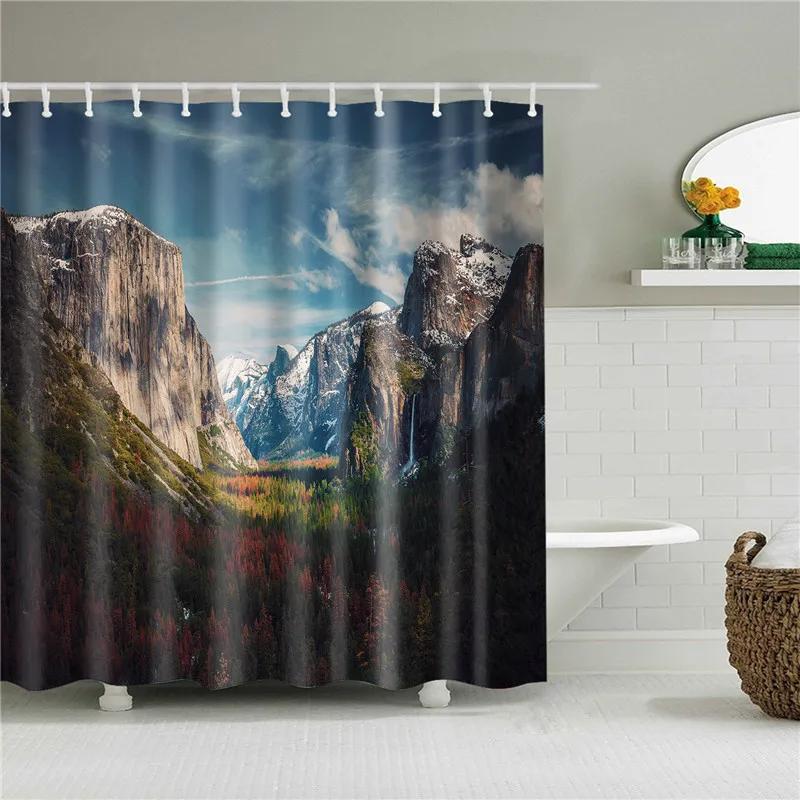 Classic Blue Sky Animals Seaside Shell Shower Curtain Bathroom Curtain Frabic Waterproof Polyester With Hooks