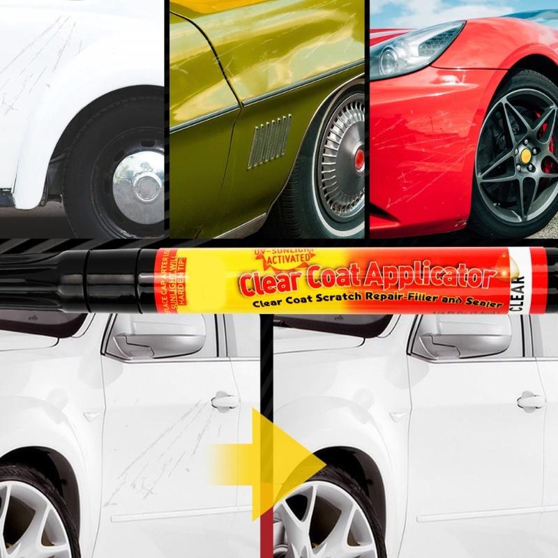 Auto Scratch Repair Pen for Light Exterior Scratches, Clear Coat Applicator with Pen Style Touch Up Design for Car Owners Daily Use