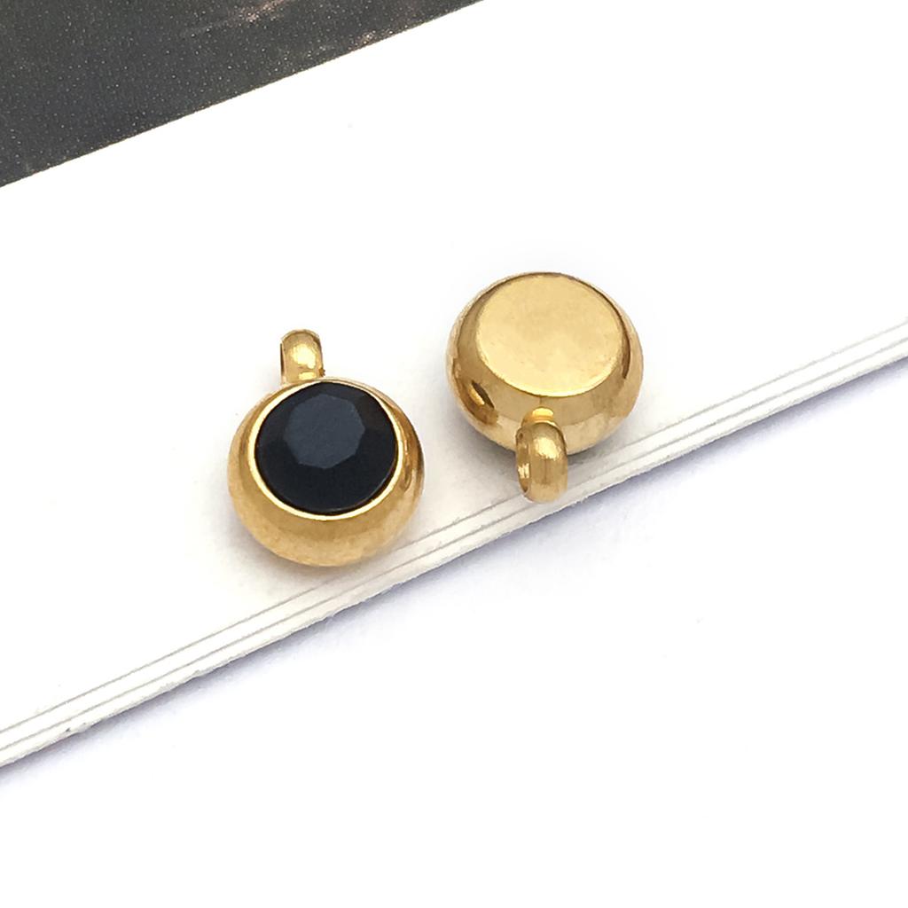 DIY alloy jewelry accessories inlaid with colored diamonds, twelve-star birthstone, birthstone, zodiac stone necklace, bracelet, small pendant.