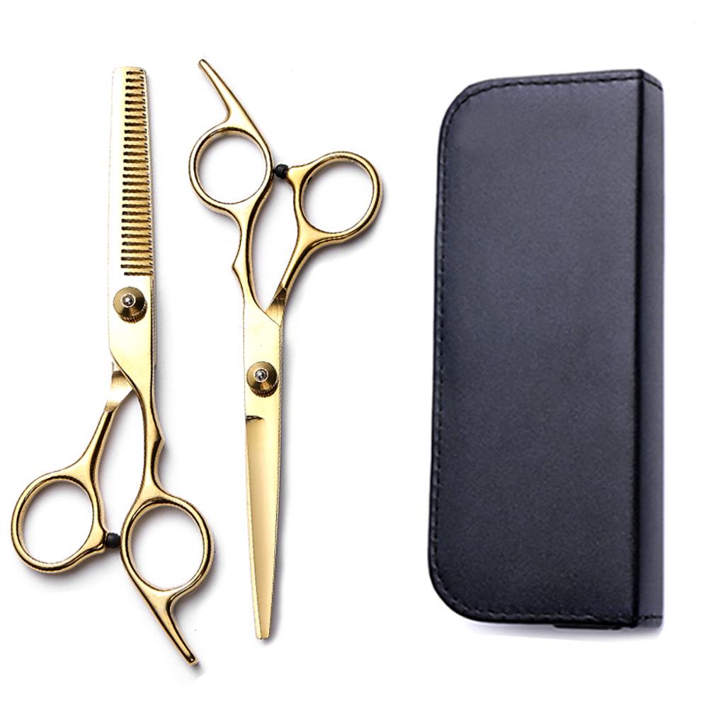 Hairdressing Scissors Set: Colored Straight-Tooth & Thinning Bangs Scissors for Professional Stylists