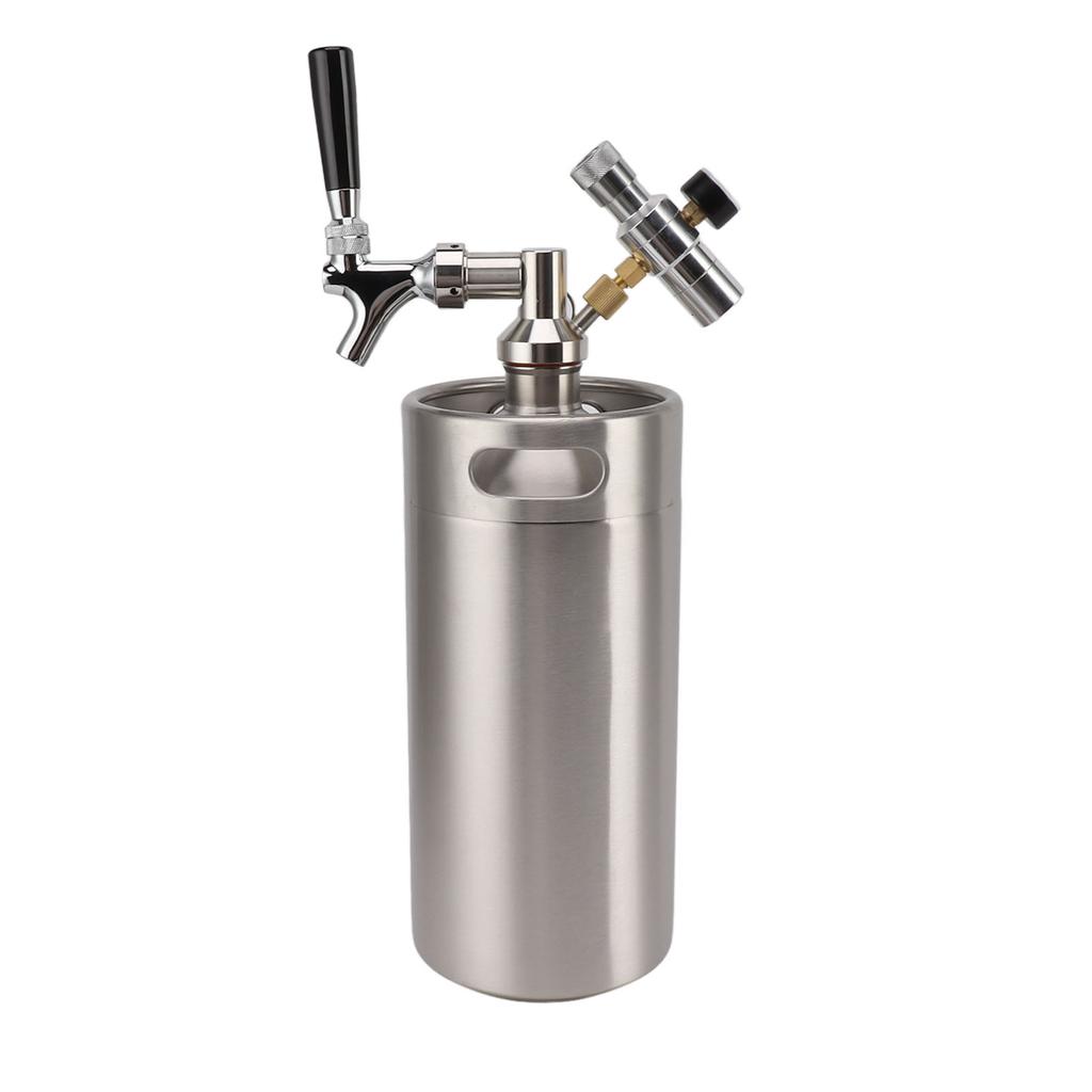 Minicheg de 3,6L din Oțel Inoxidabil cu Robinet, Manometru 150PSI, Presurizat, Bere Artizanală pentru Preparare Acasă