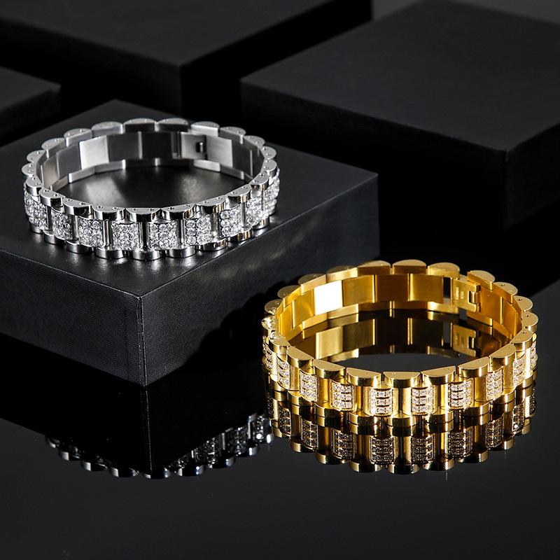European and American Stainless Steel Bracelet, ZIRCON Titanium Steel Bracelet