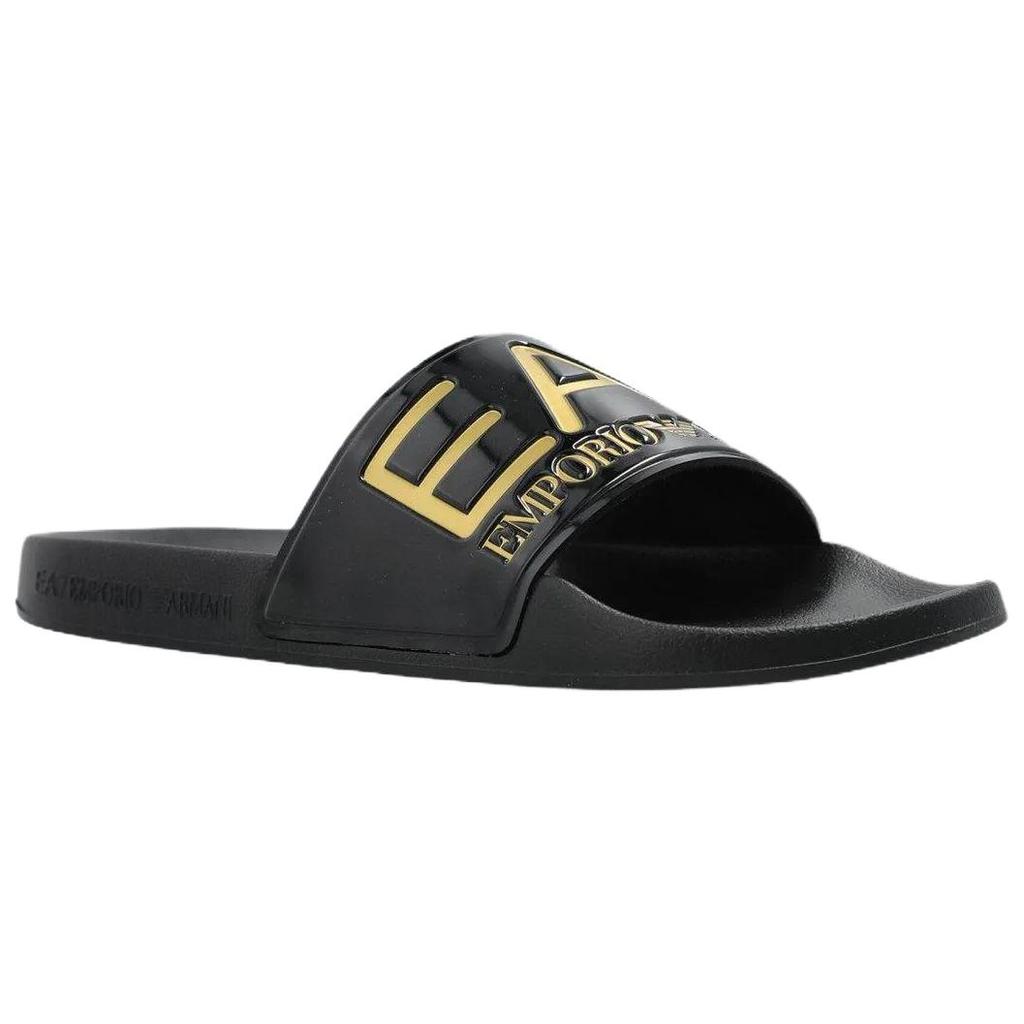 Emporio Armani EA7 Slip-On Round Toe Slide Sandals Unisex Footwear Black 7X000108AF15118PC001
