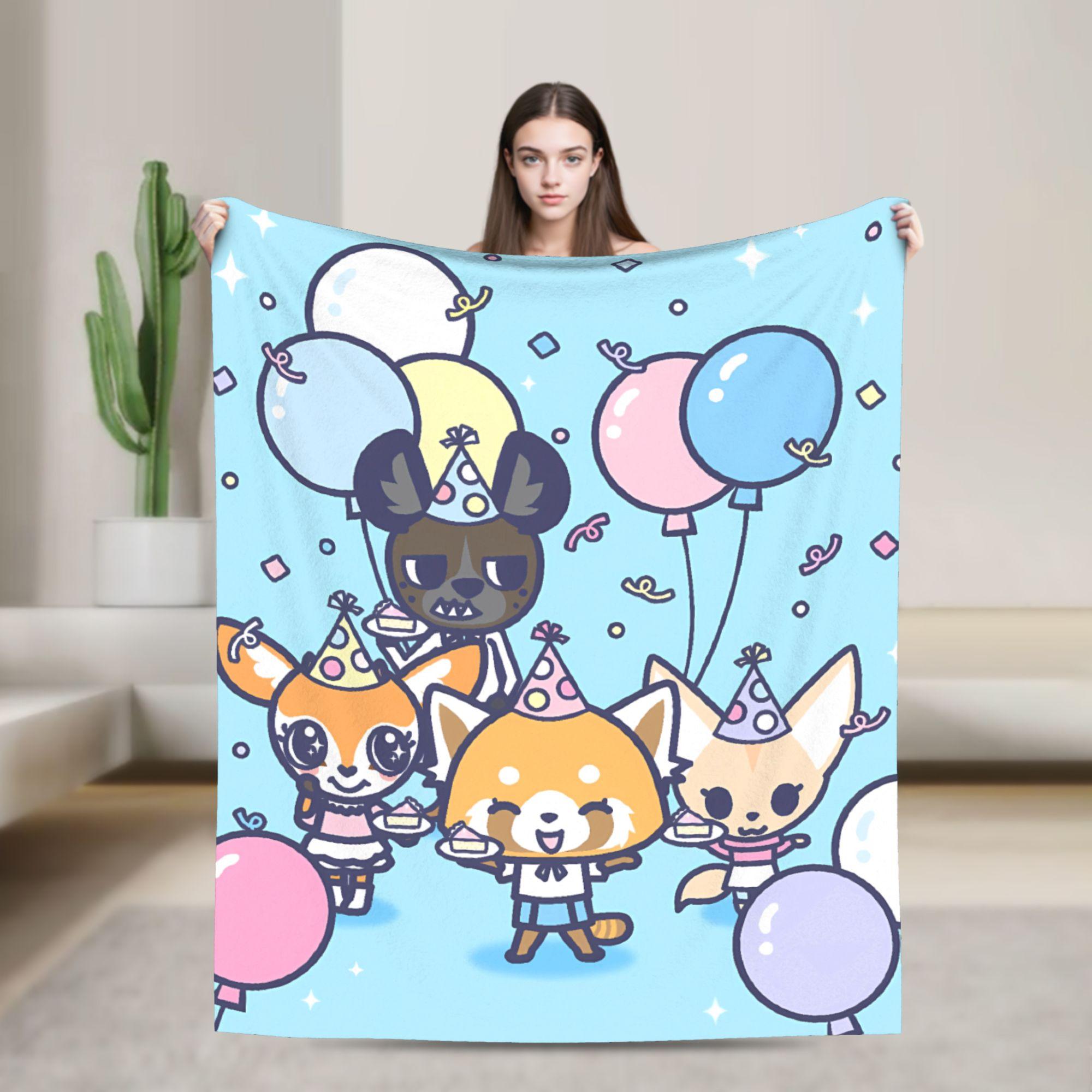 

Aggretsuko Plush Blankets Kids Flannel Throw Blanket For Outdoor Super Warm Customized Quality Bedspread Gift 75cmx90cm чёрный