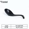 A5 Black Matte Melamine Long Handle Soup Spoon - Food Grade Porcelain Imitation for Restaurants, Hotels, and Hot Pots.