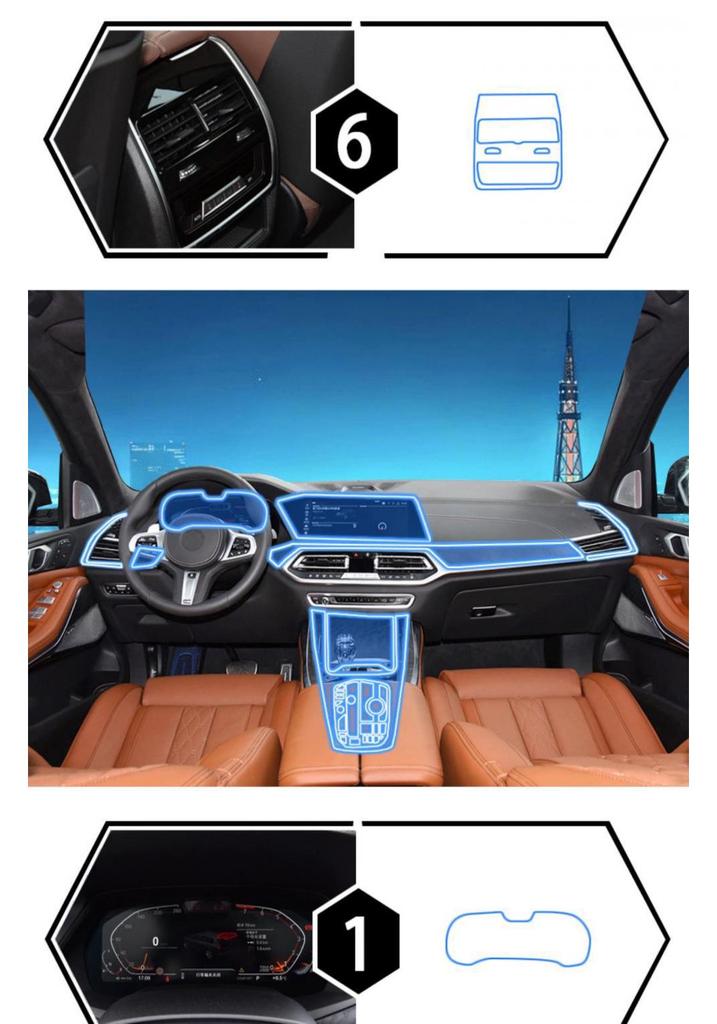 BMW X5/X7 Interior 25-Model TPU Screen & Console Film Protector