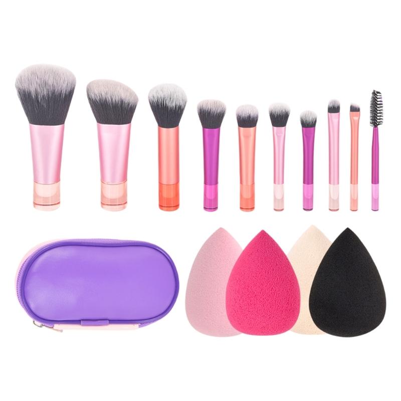 ELegant Makeup Brush Set 10pcs Professional Cosmetic Tools Multifunctional With Carrying Pouch For Beauty Enthusiasts