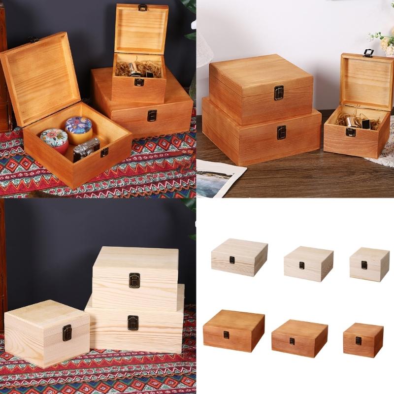 Reusable Pine Storage Box For Wedding Celebration Bridesmaid Gifts And Small Item Organization Jewelry Organiser