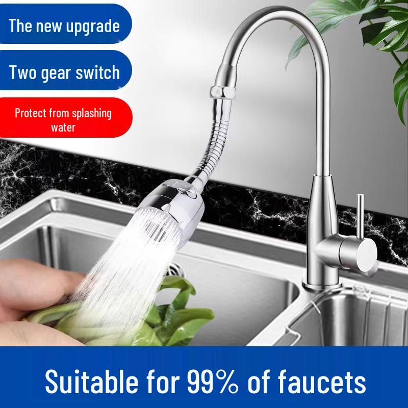 Universal Kitchen Faucet Swivel Extension: Splash-Proof Sink Booster & Water Purifier