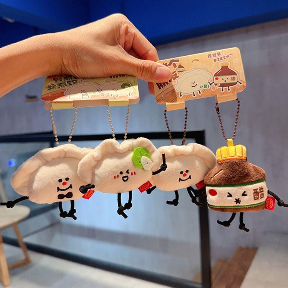 

Furry Dumpling Doll Keychain Vinegar Jar Plush Dumpling Keyring Plush Dumpling Keychain Pendant style A