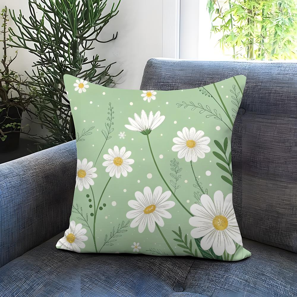 Mint Green Fresh Background Cushion Cover Comfortable Reversible Pillow Cover Ideal for Car Sofa Bedroom Beyond