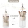 Upgraded Press-Pop Makeup Brush Holder One-Touch Open Dustproof Organizer With Clear Lid For Vanity Desktop Bathroom 2 Colors