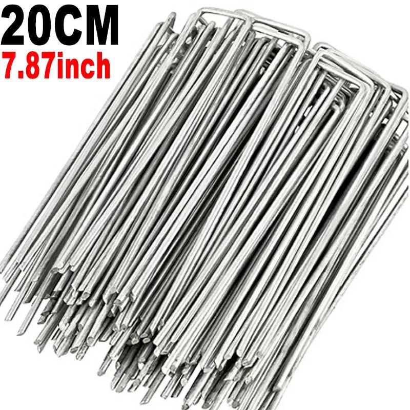 150pcs Landscape Staples, U-Shaped Garden Pins Garden Stakes Staples, Heavy Duty Yard Lawn Tent Stakes Securing Pegs For Weed Ba