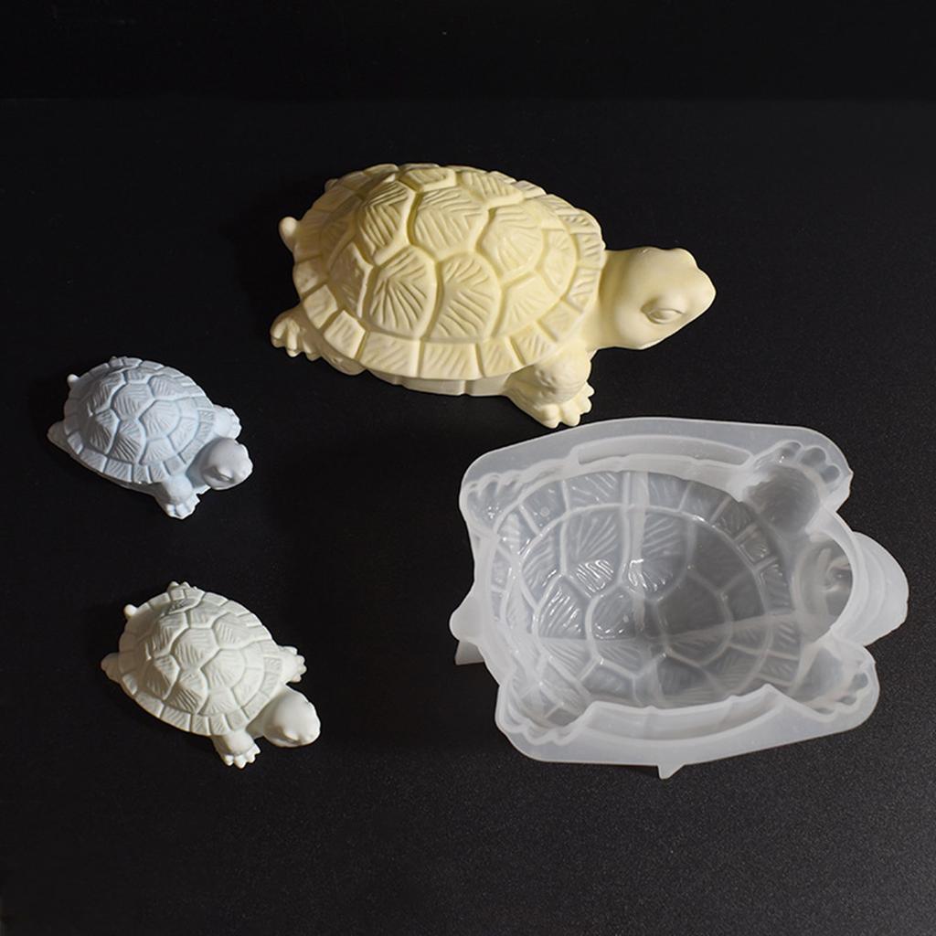 2Pcs Lovely Turtle Figurine Silicone Mold Set High Quality Durable Material Ideal for Crafting and Home Decor Projects