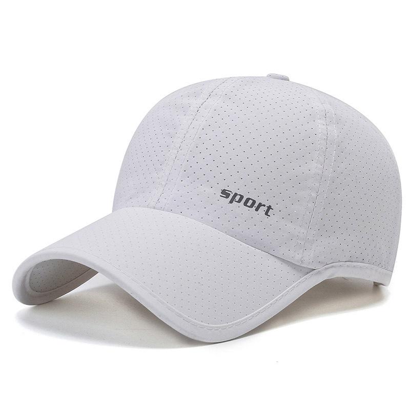 

New men s baseball cap spring and autumn breathable mesh cap sun hat hemming hat thin Adjustable білий