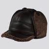 New PU Leather Men's Earmuffs Cap Thickened Outdoor Warm Baseball Cap Windproof Elderly Hat Autumn Winter
