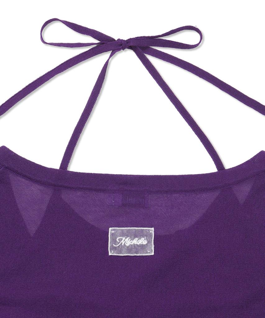 Michikoleondeonkosino Off-Shoulder Sleeveless Knit Set Purple