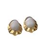 French Retro Cat's Eye Teardrop Stud Earrings - Elegant, Transparent & Fashionable High-End Design