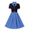 Vintage Polka Dot A Line Dress With High Waist For Office Wear Summer