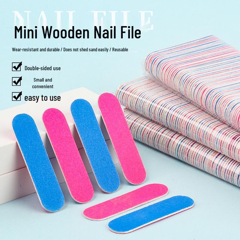 Mini 5cm Double-Sided Nail Files, 100-Pack: Easy for Beginners & Nail Salons