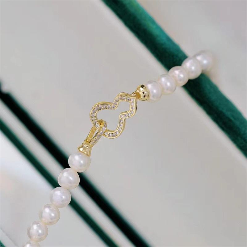 925 Silver-Plated Pearl Necklace Clasp - DIY Jewelry Sweater Chain Lock Gourd Clasp
