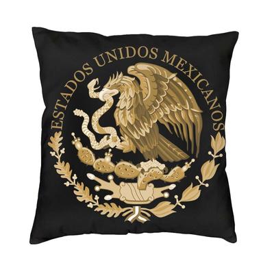 Personalized Mexico Coat Of Arms Square Throw Pillow Case Home Decor 3D Two Side Print Mexican Flag Cushion Cover for Sofa