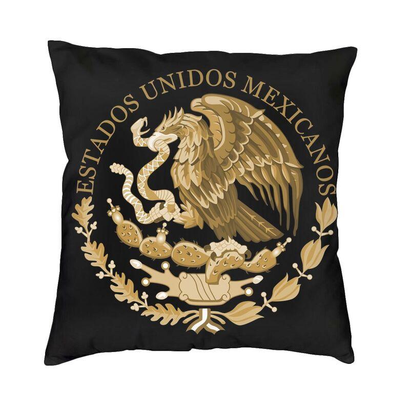 Personalized Mexico Coat Of Arms Square Throw Pillow Case Home Decor 3D Two Side Print Mexican Flag Cushion Cover for Sofa 30x30cm 12x12in