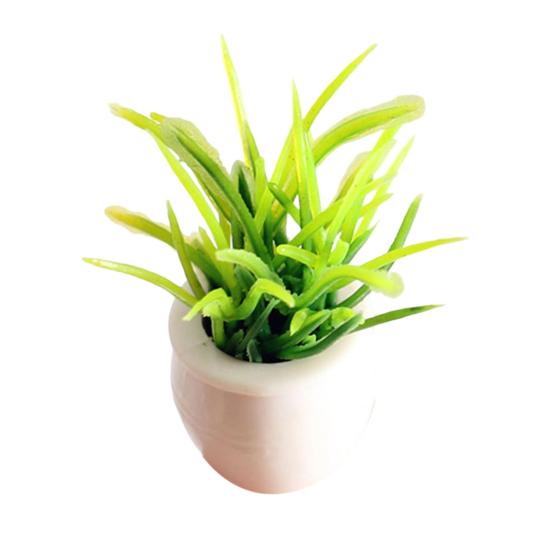 Mini Plant Model 1/12 Scale Doll Houses Plants Realistic Micro Plastic Pots for Doll Houses Garden Accessories Fairy Garden Patio Decor Miniature