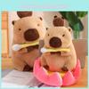 Comfortable And Plush Capybara Lotus Cushion Soft Water Pig Figurine For Gifts