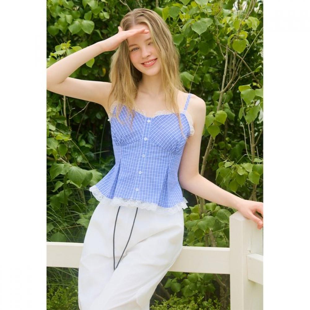 Gnarly Sleeveless Check Blouse Es2obl15 BK/55