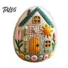 Patchwork Felt Art Project Egg House Kit DIY Craft Spring Celebration Decorations Easter Decor Embroidered for Basket Fillers Handmade
