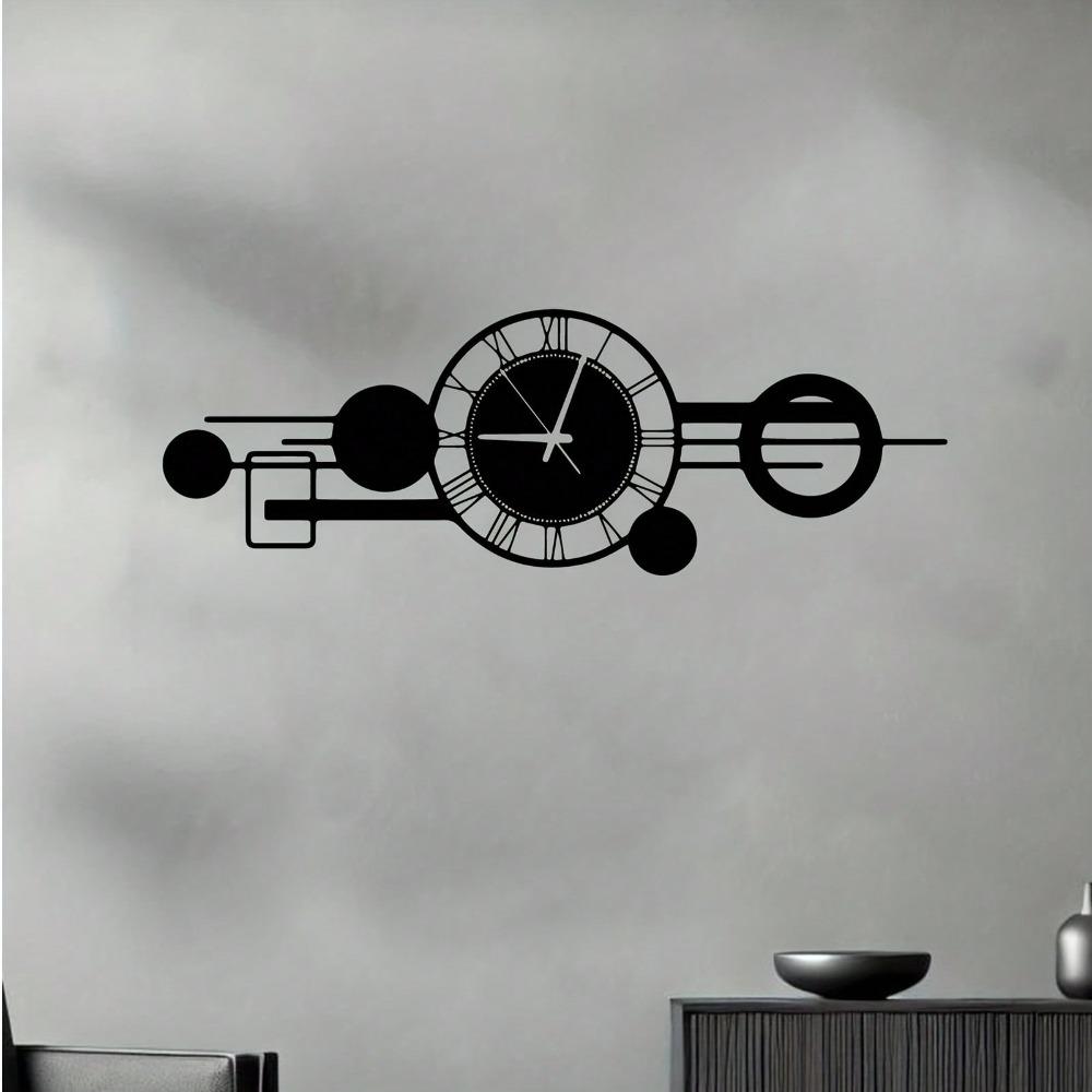Powder Coated Metal Wall Art Sculpture Clock Geometric Design Industrial Style Home Decor