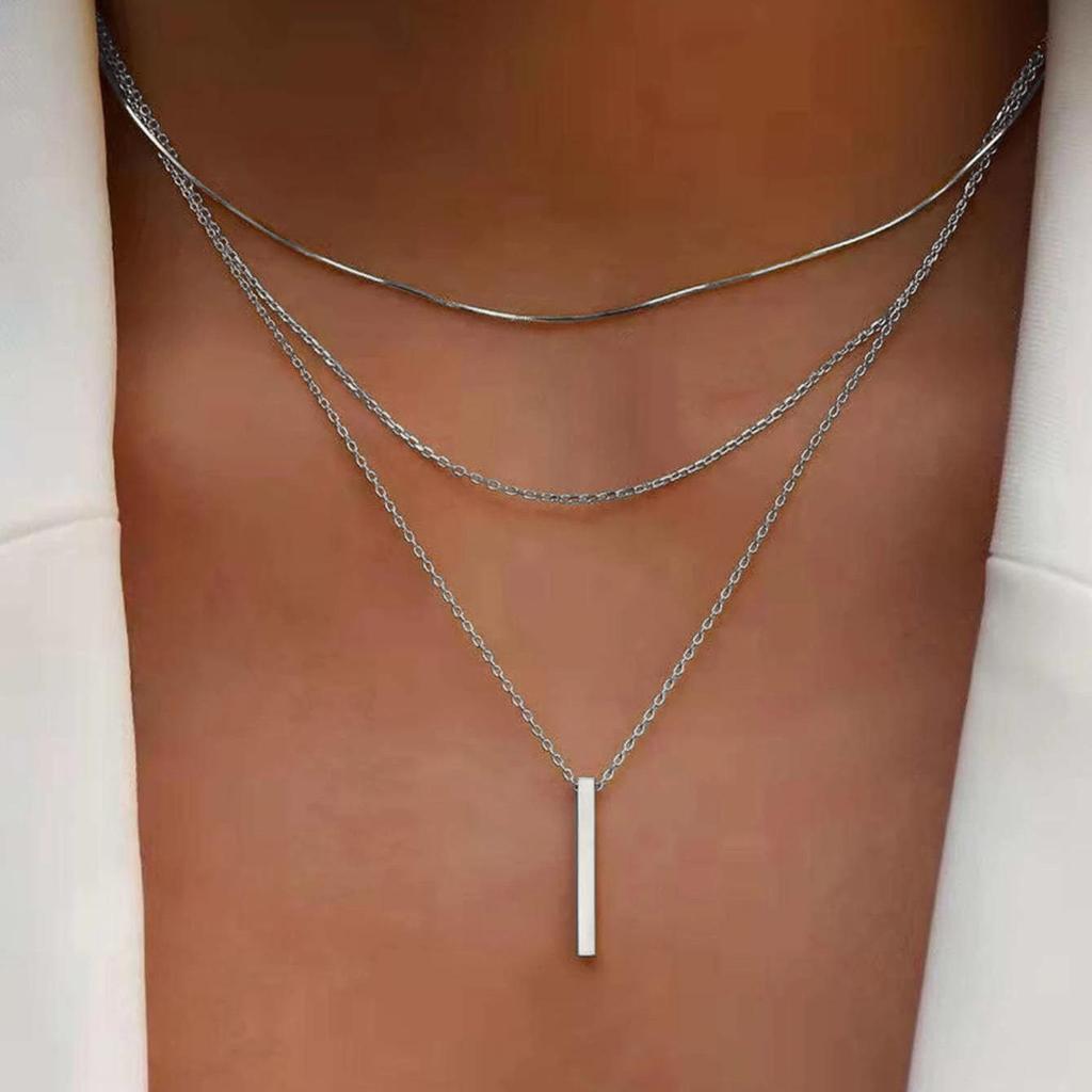 Layered Clavicle Chain: Women's Bestselling European & American Necklace with Small Stick Pendant