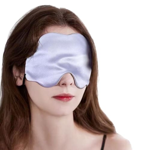 wulsalio Eye Mask for Restful Sleep, 99.99% Light Blocking, Cloud-Shaped, Double-Sided Silk, No Pressure, Improves Sleep, All Seasons, Skin-Friendly,