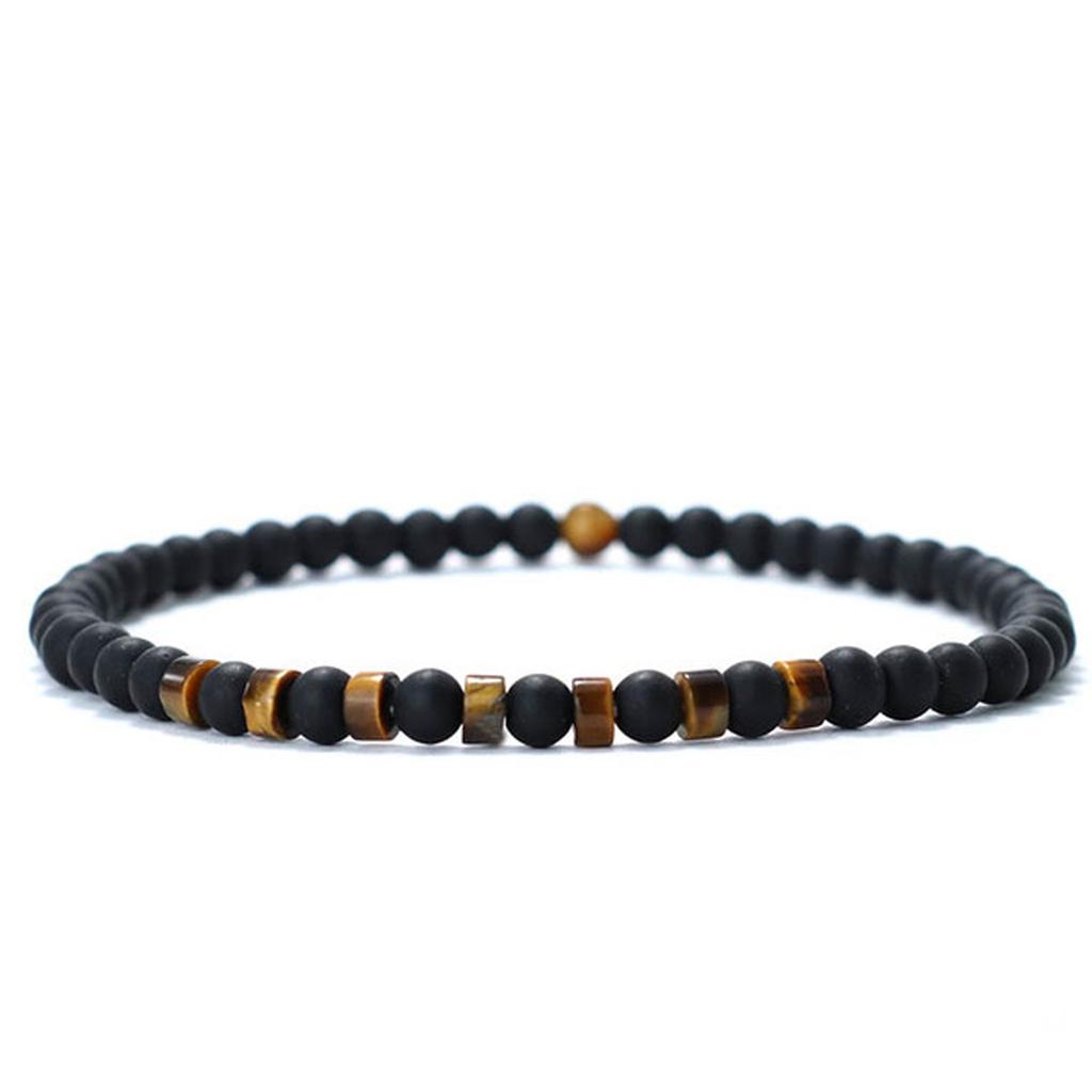 Fashion Mens Bracelet Natural Tiger Eyes  Small Stone 4mm Beads Braclet Homme Accessories Bohemia Beach Jewelry