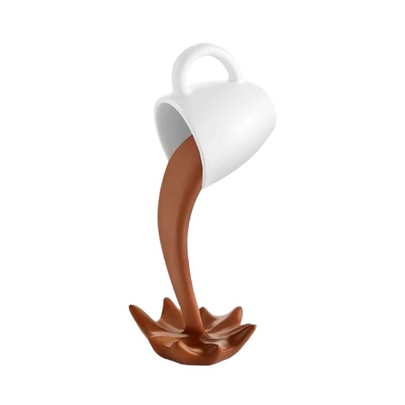 

Floating Coffee Cup Sculpture Decors Mini Spilling Pouring Mugs Splash Pouring Coffee Mug Modern Home Decorations Gift