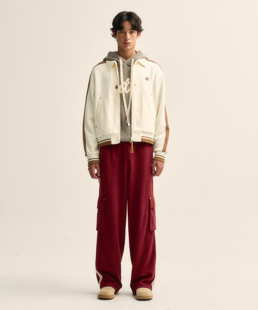 Seteo Roton Cargo Track Pants Burgundy