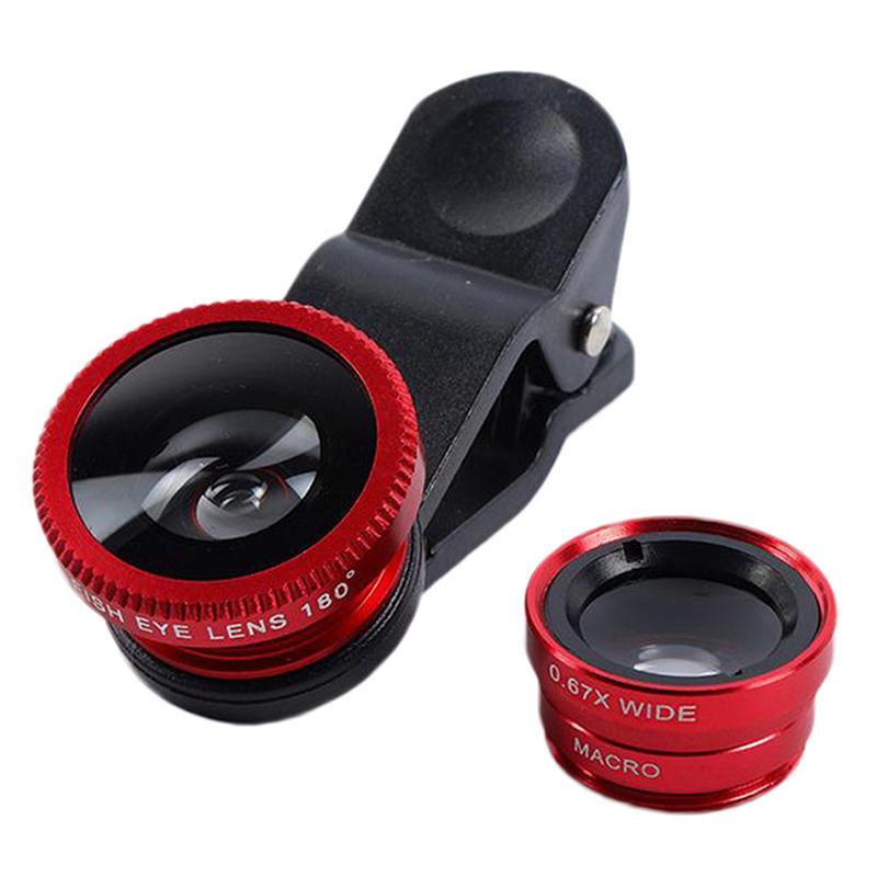 

1HD широкоугольный FIphone45 6s Plus Fkia FSamsung S4 S5 te2 Fxiaomi универсальная камера с зажимом Len FishEye красный
