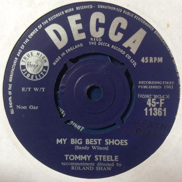 

7inch Record TOMMY STEELE - My Big Best Shoes 45F11361 Decca 1961 UK Pop Used