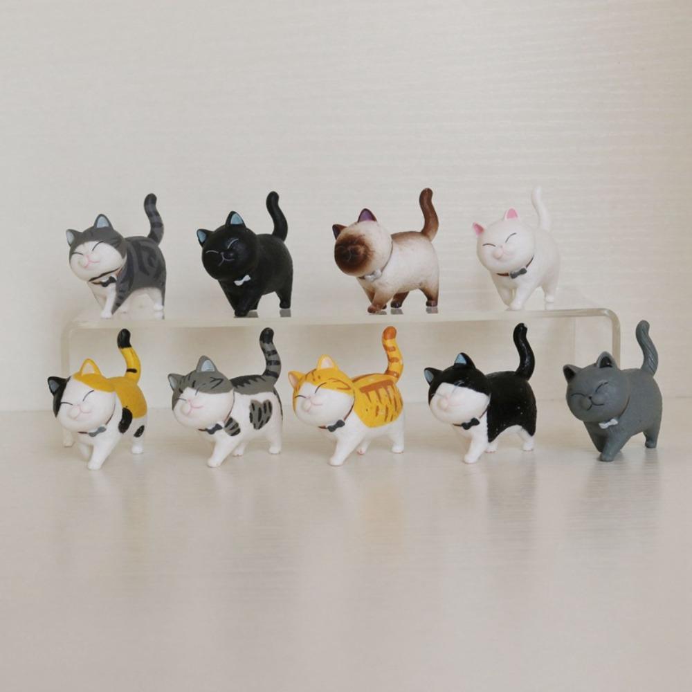 9/10PCS Multicolor Cat Doll Ornaments DIY Mini Model Desktop Toys Decoration Crafts Home Decoration