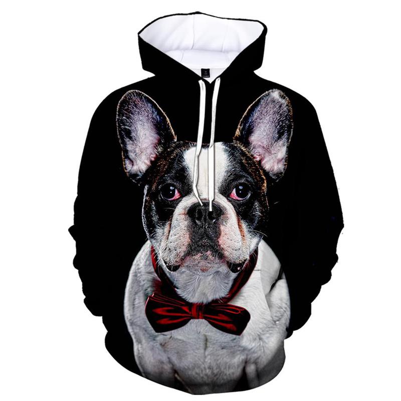

Милые толстовки с изображением французского бульдога с 3D-принтом, мужская мода, повседневная толстовка с длинными рукавами, уличная толстовка, детская осенняя одежда XL