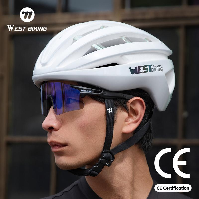 WEST BIKING CE Certified Cycling Helmet Ultralight Integrated Molding Pro Road Bike Helmet Unisex Adjustable Bicycle Safety Cap