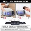 Digital Alarm Clock 180° Rotation Projection with Time Temperature Snooze Table Clock 12/24H USB Projector LED Clock