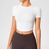 Women's Seamless Sports Top: Breathable, Short Sleeve Yoga and Running T-Shirt for Summer Fitness