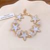 Bohemian Style Acetate Starfish Bracelet Ornaments Adjustable Acetic Acid Star Bangle with Pearl Decorations Beach Hand Chain